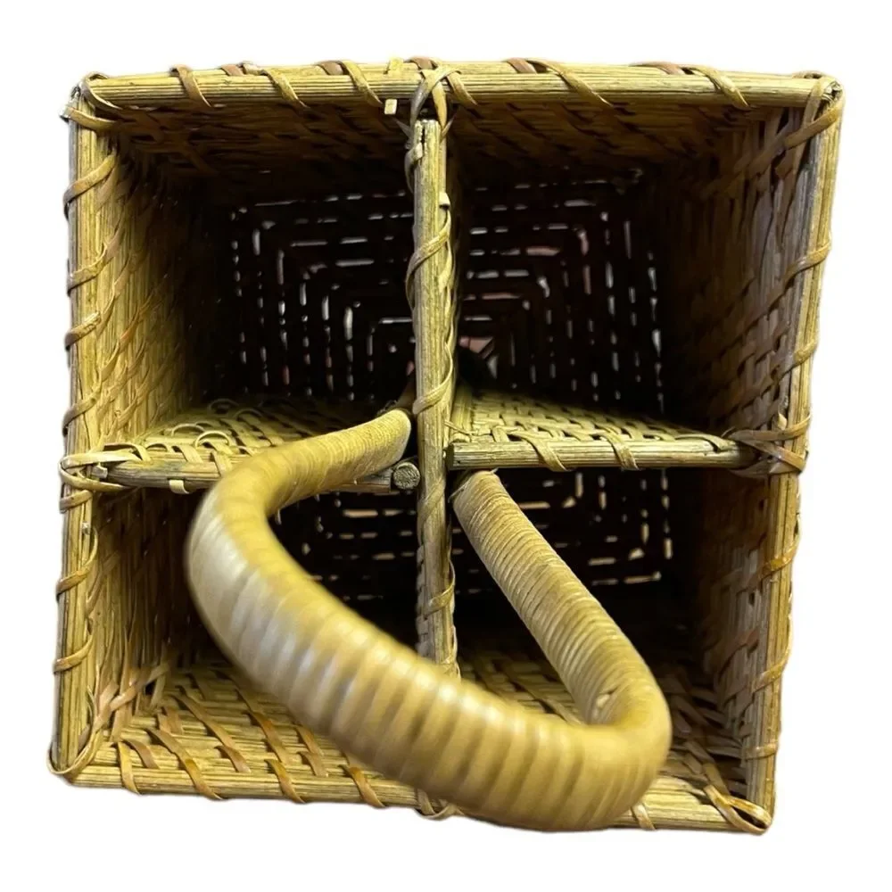 Square Twist Beautiful Decorative Brown Basket Caddy Western Outdoors Country